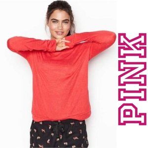 Victoria's Secret PINK | Long Sleeve Solid Red Layering Tee | Size Extra Small